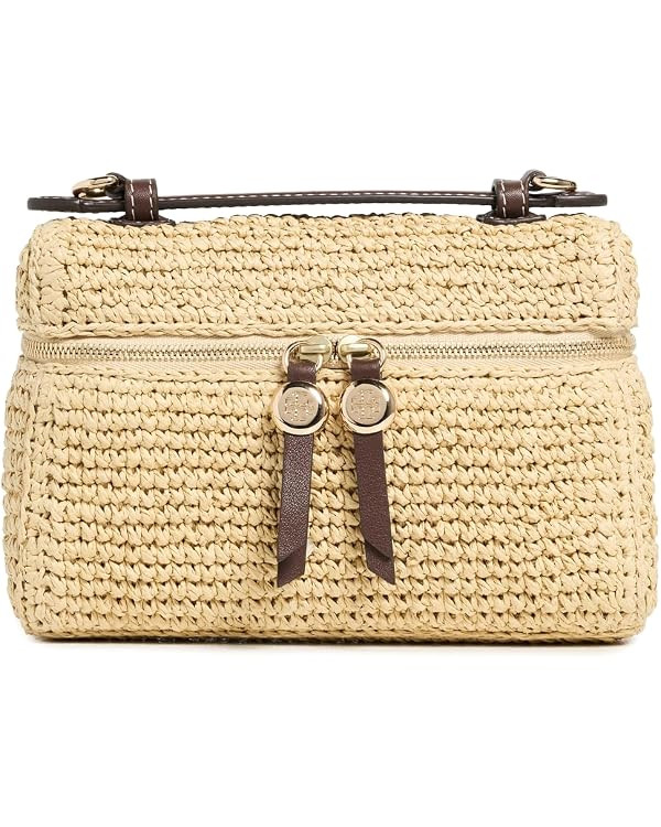 Tory Burch Women's Romy Straw Slim Top Handle Bag | Amazon (US)