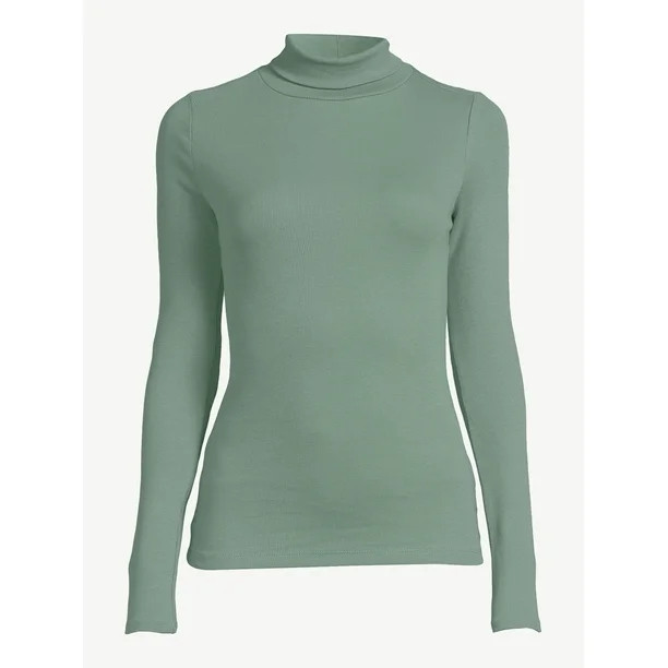 Free Assembly Women's Fine Rib Turtleneck Sweater, Lightweight - Walmart.com | Walmart (US)