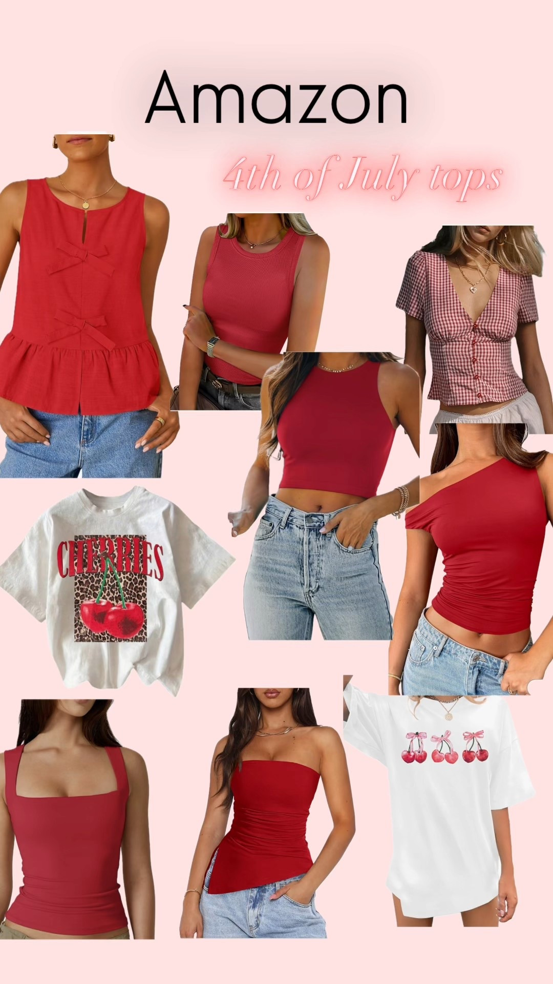 Amazon affordable red tops perfect for 4th of July ❤️#LTKSummerEdit

#LTKFindsUnder100 #LTKStyleTip