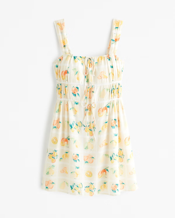 Tie-Front Mini Dress | Abercrombie & Fitch (US)
