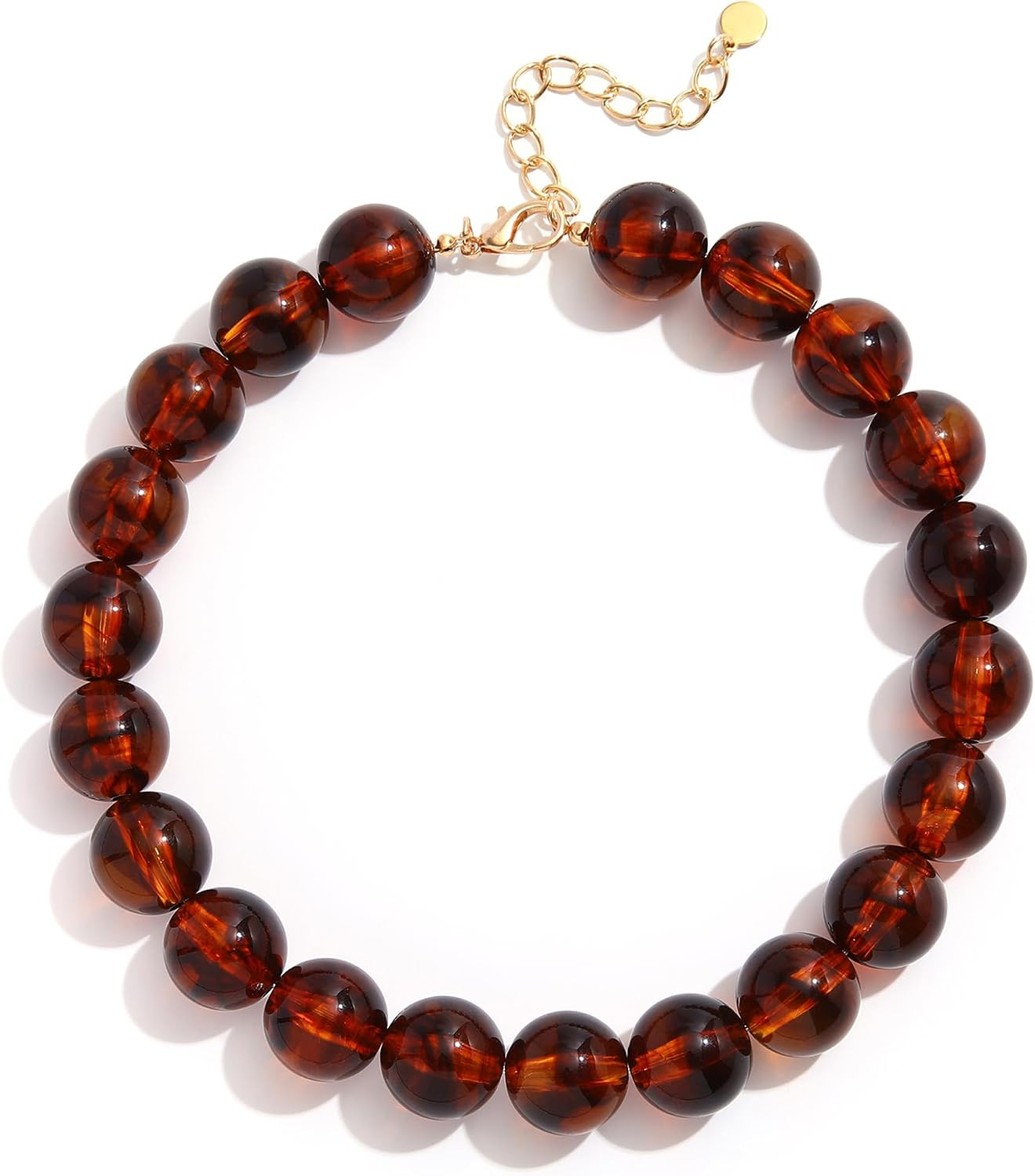 Chunky Beaded Necklace for Women 20MM Oversized Resin Bead Statement Necklaces Trendy Boho Summer Beach Necklace Bold Vacation Jewelry | Amazon (US)