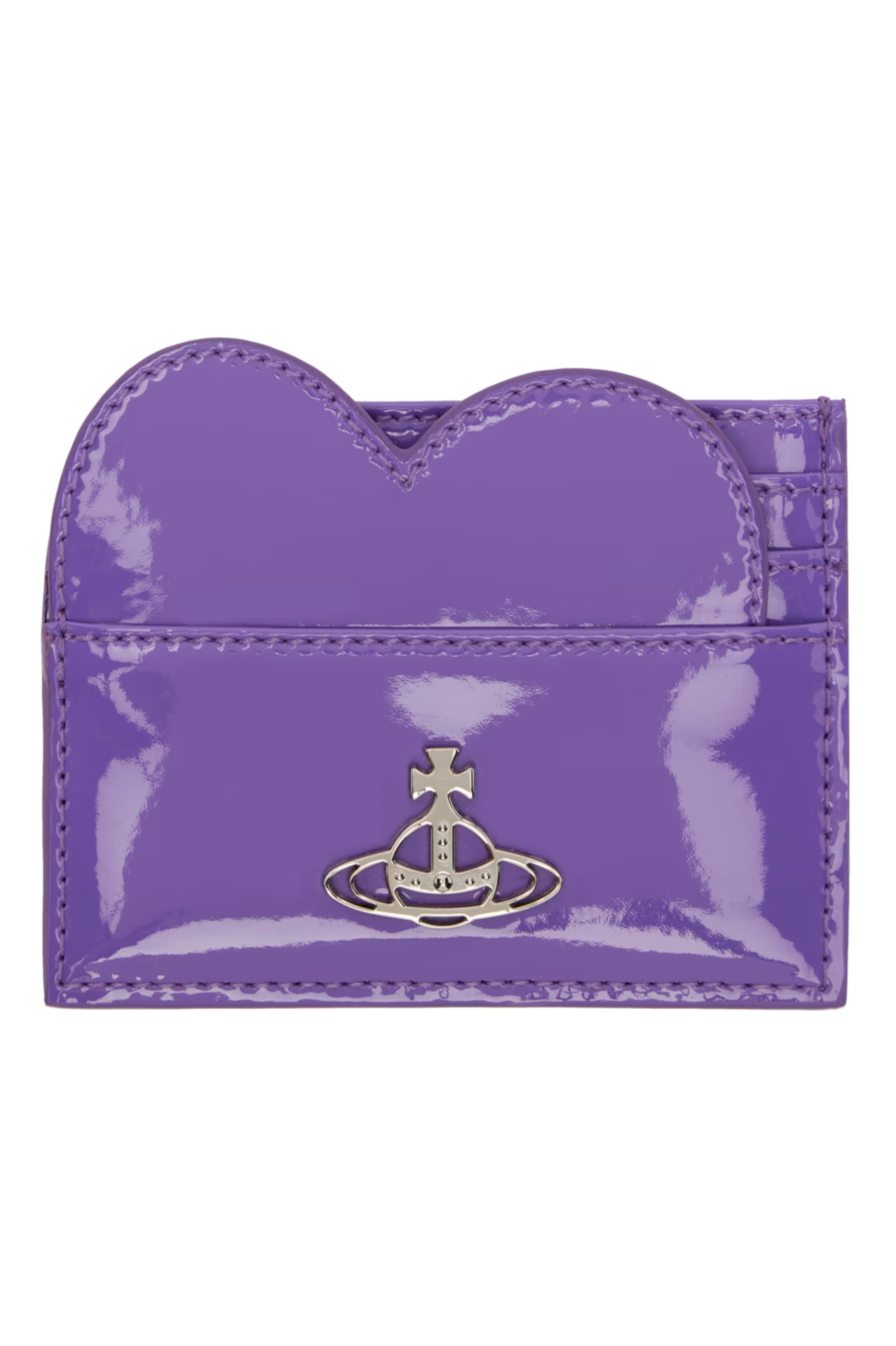Purple Shiny Heart Card Holder | SSENSE