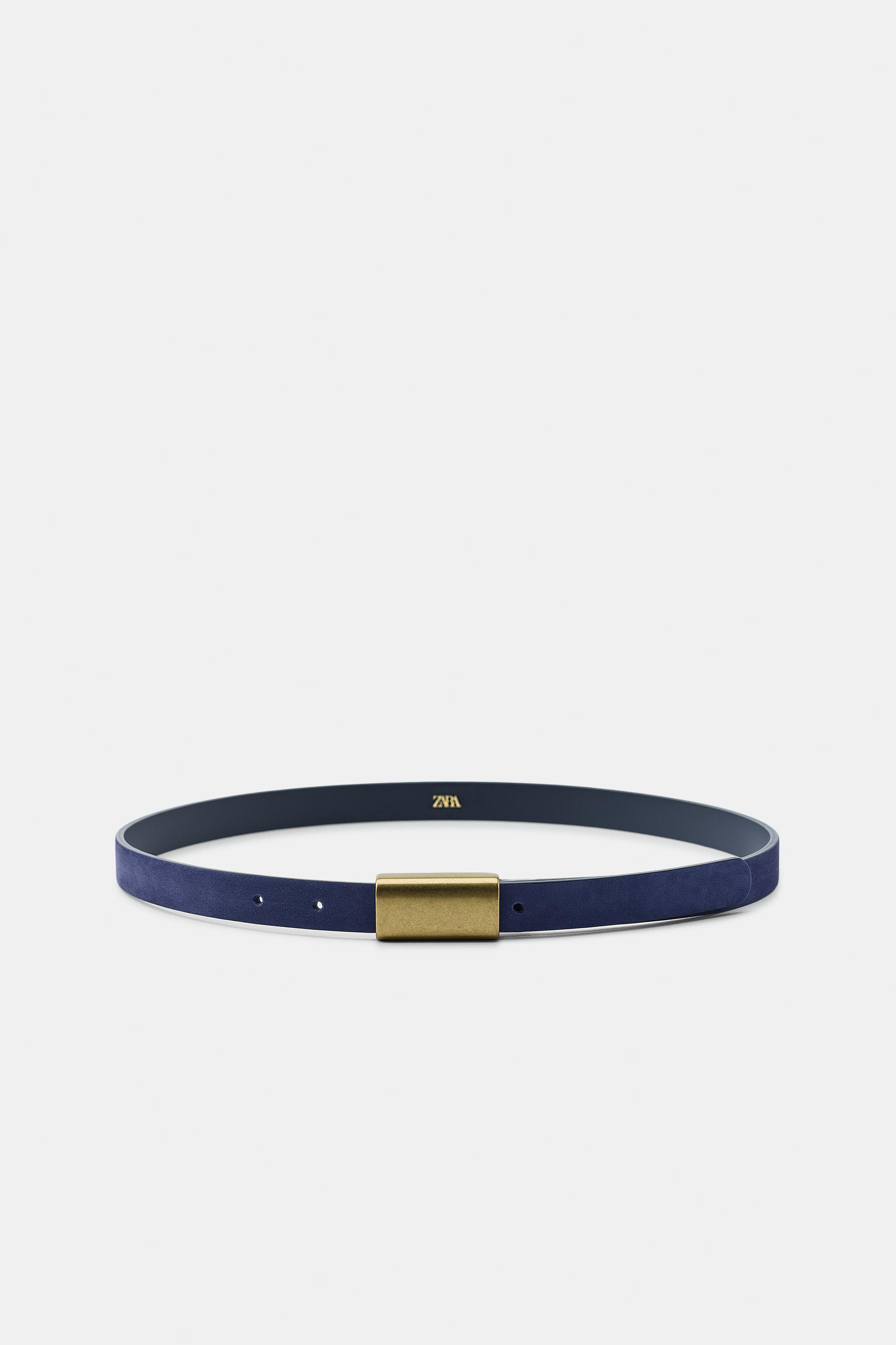 100% LEATHER BUCKLE BELT | Zara Canada