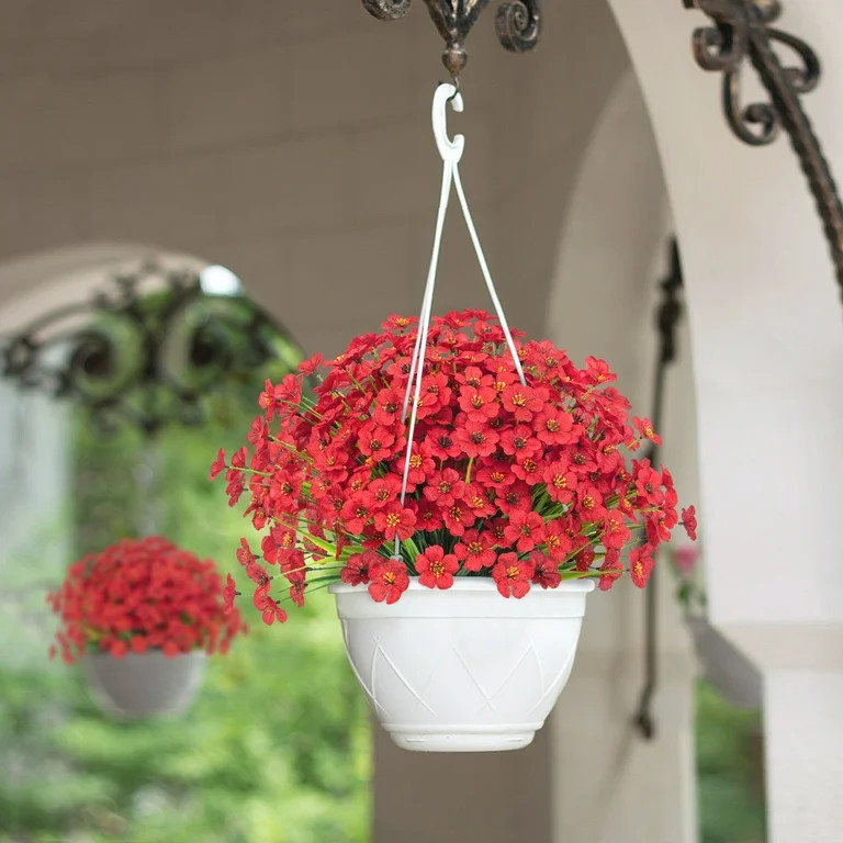 24 Bundles Artificial Flowers for Outdoors Fake Flowers UV Resistant Fake Plastic Plant for Garde... | Walmart (US)