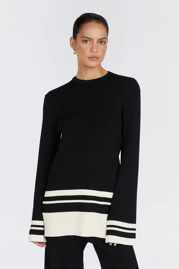 MADISON BLACK CONTRAST JUMPER | DISSH