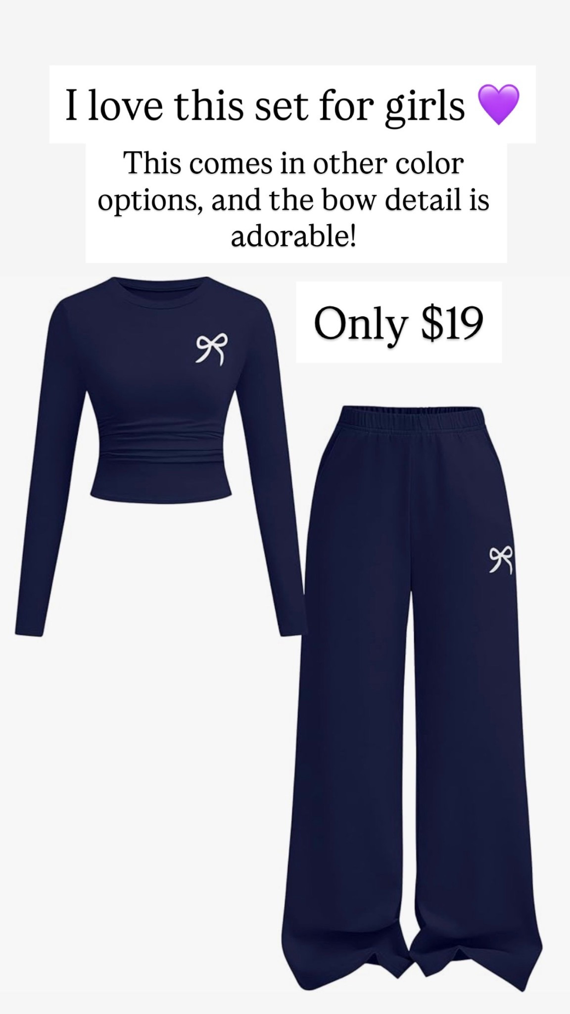 Bow sweatshirt and sweatpants for girls 

#LTKSaleAlert #LTKKids