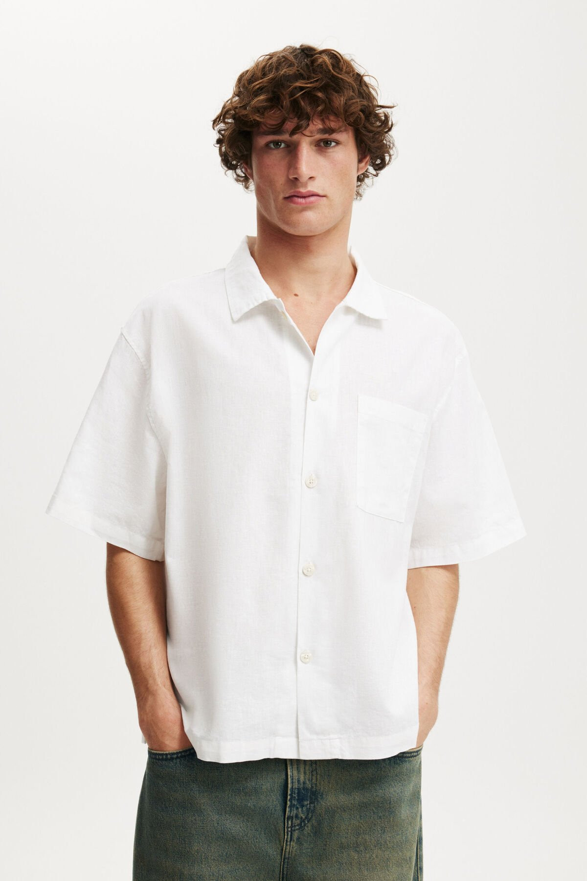 Eli Linen Blend Short Sleeve Shirt | Cotton On (US)