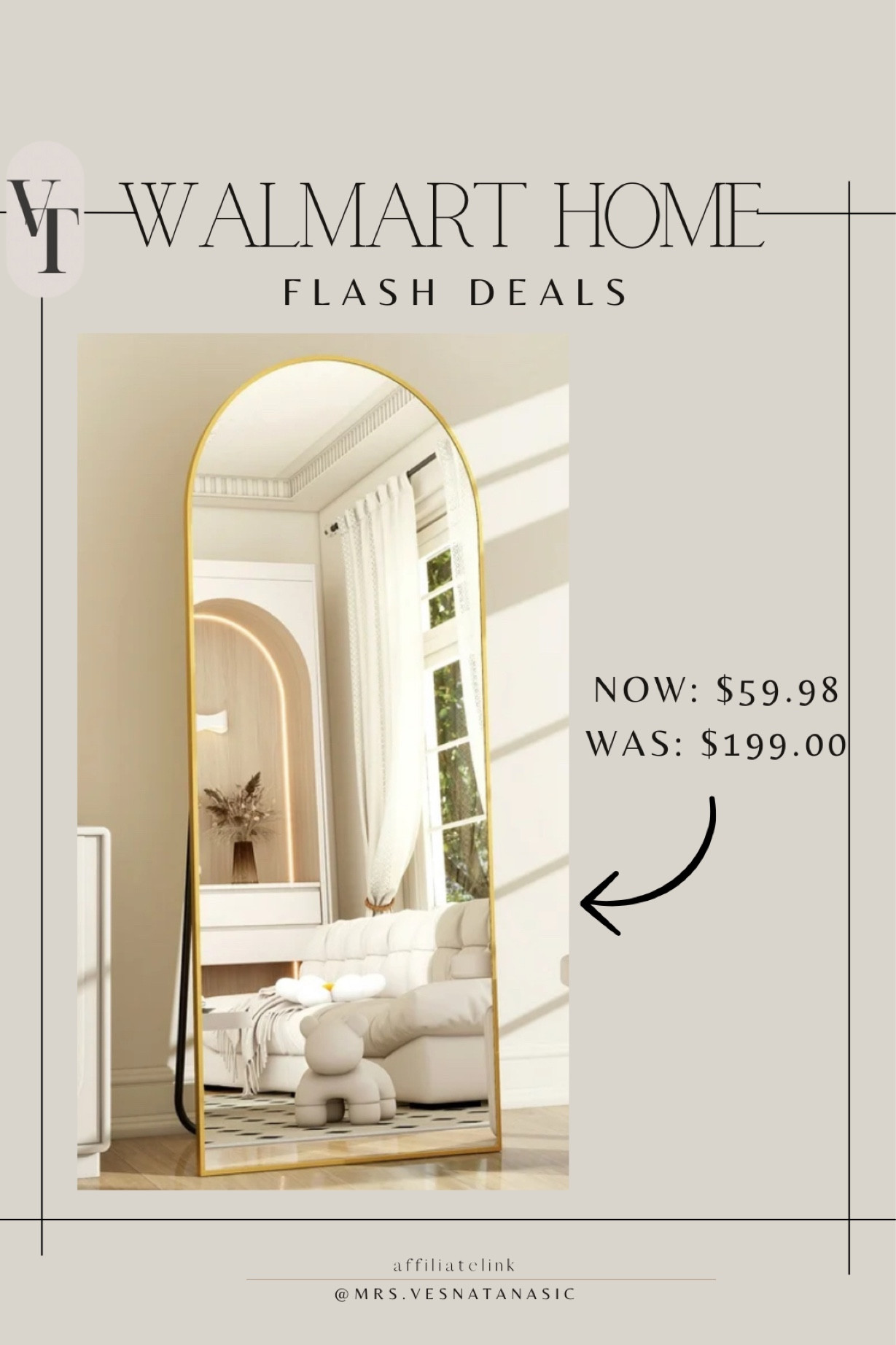 Walmart flash deal on this beautiful mirror! Such an amazing price for this size! 

@walmart #walmartdeals #walmarthome Walmart finds, Walmart deals, Walmart home, floor mirror, 

#LTKSeasonal #LTKsalealert #LTKhome