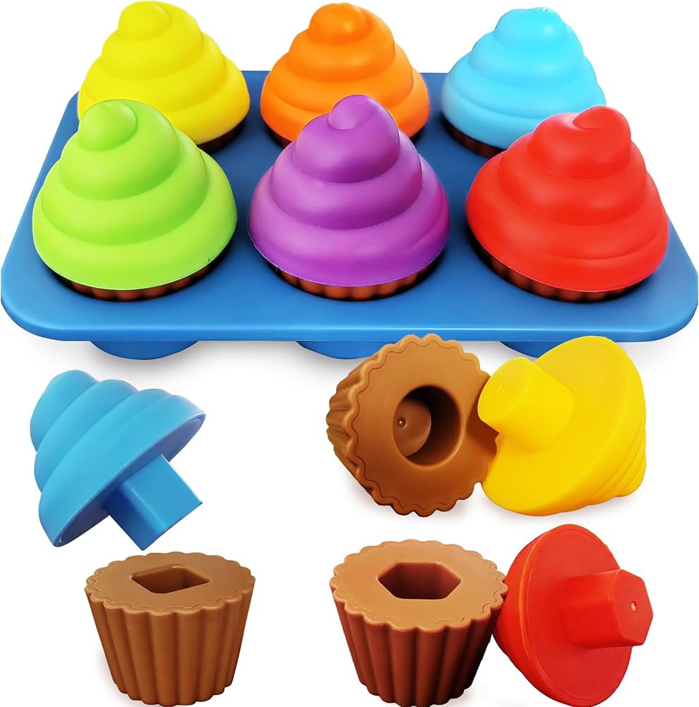 Cupcake Toy Toddler Toy Learning Colors and Shape-Shape Sorting Toys for Toddlers-Geometry Manipu... | Amazon (US)