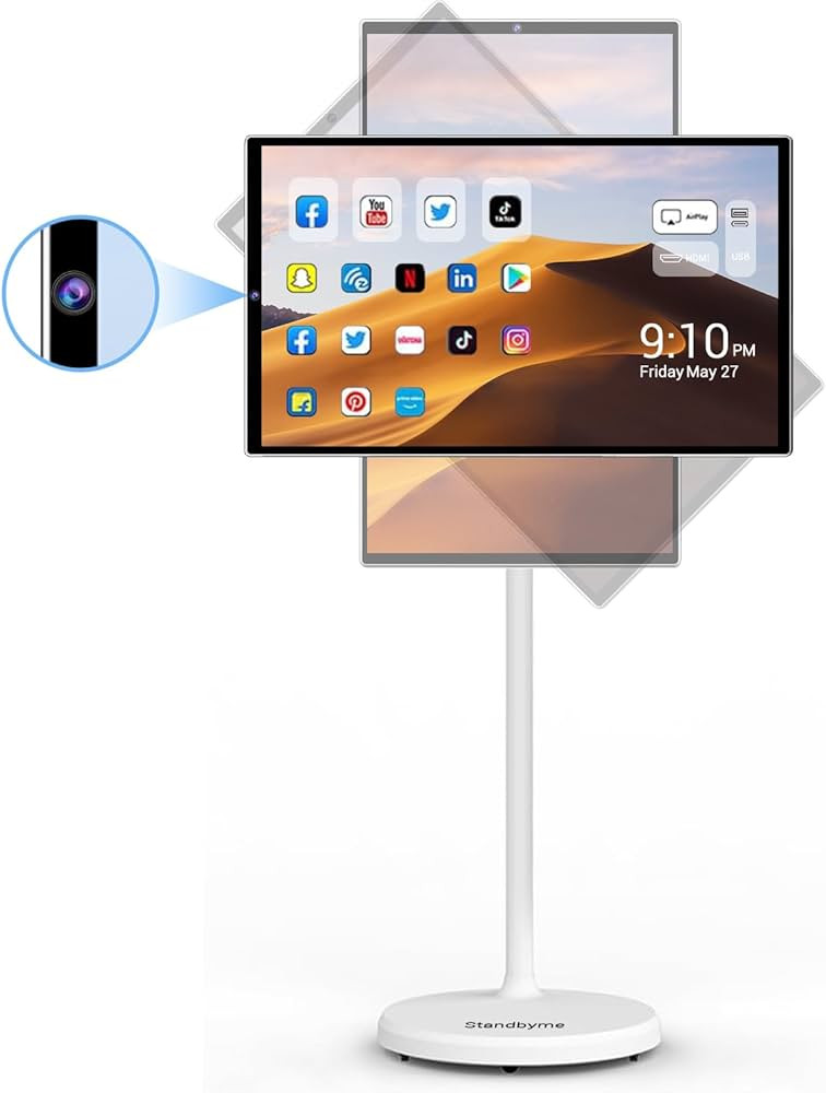 StandbyMe 22 Inch 1080p Portable tv Built-in Camera, Portable Touch Screen Monitor Rollable Table... | Amazon (US)