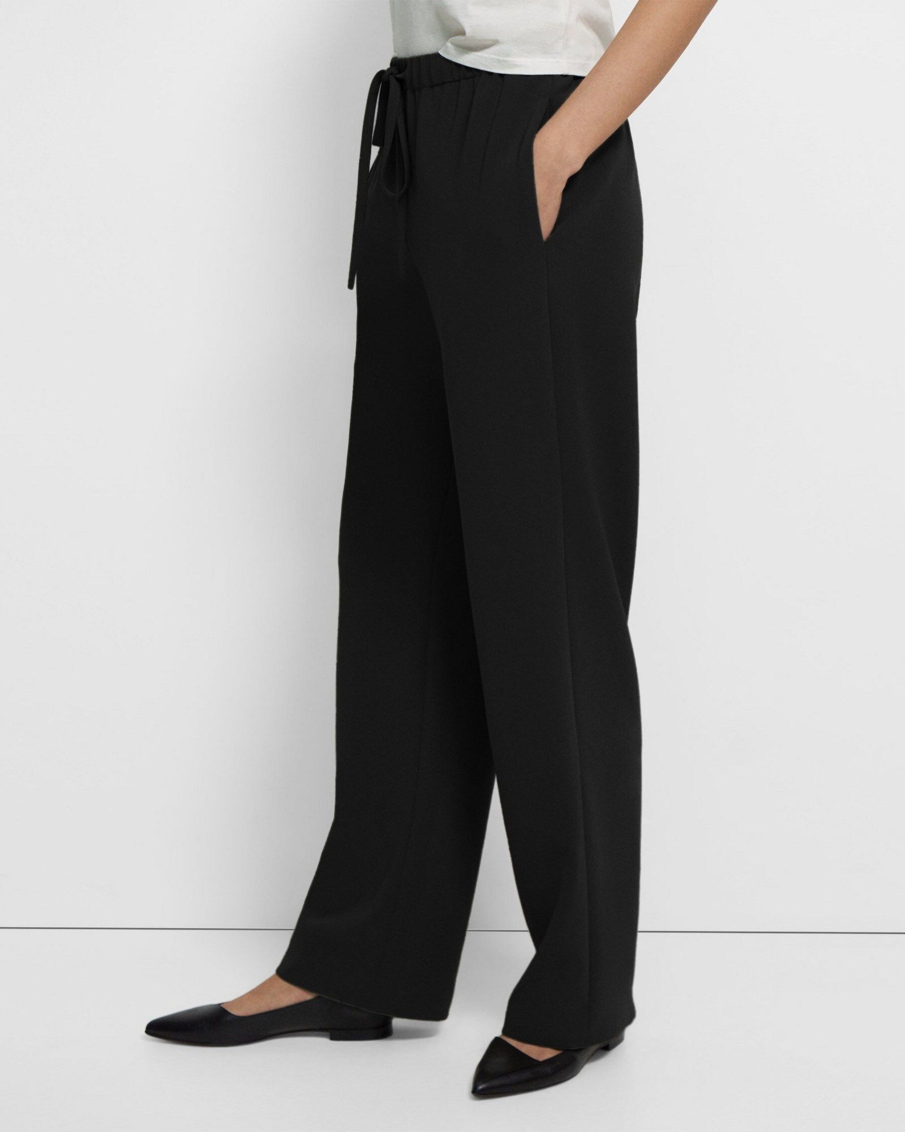 Admiral Crepe Relaxed Drawstring Trouser | Theory | Theory UK