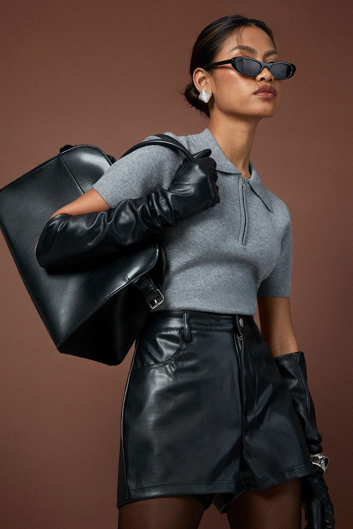 Faux Leather High Waisted Shorts | Boohoo.com (UK & IE)