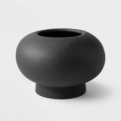 9.875" Glazed Ceramic Planter Black | Target