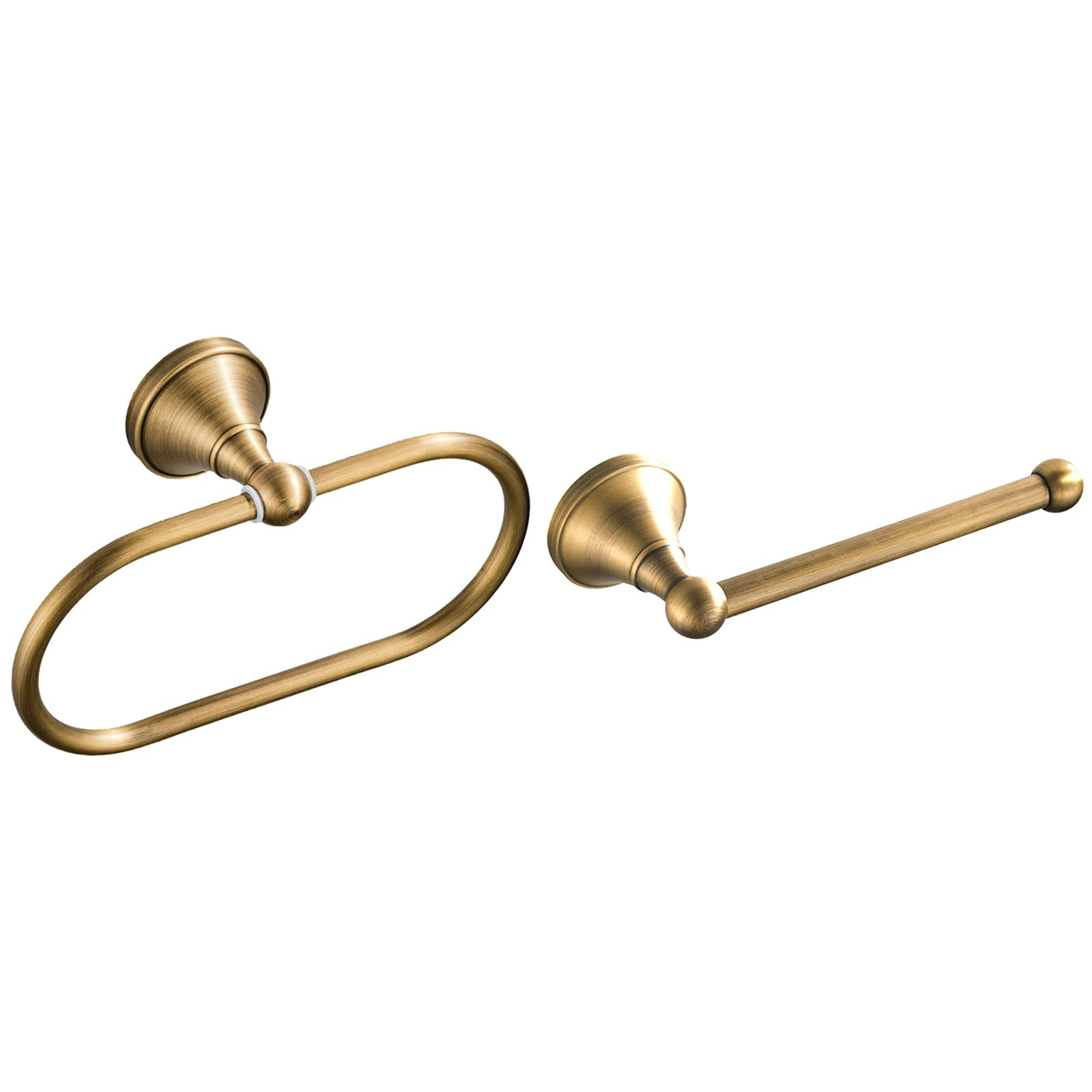WOLIBEER Brass Toilet Paper Holder,AntiqueTowel Ring Oval Bathroom Tissue Roll Holder Hanger Bath Accessories Hardware Wall Mounted 2 Pieces | Amazon (US)
