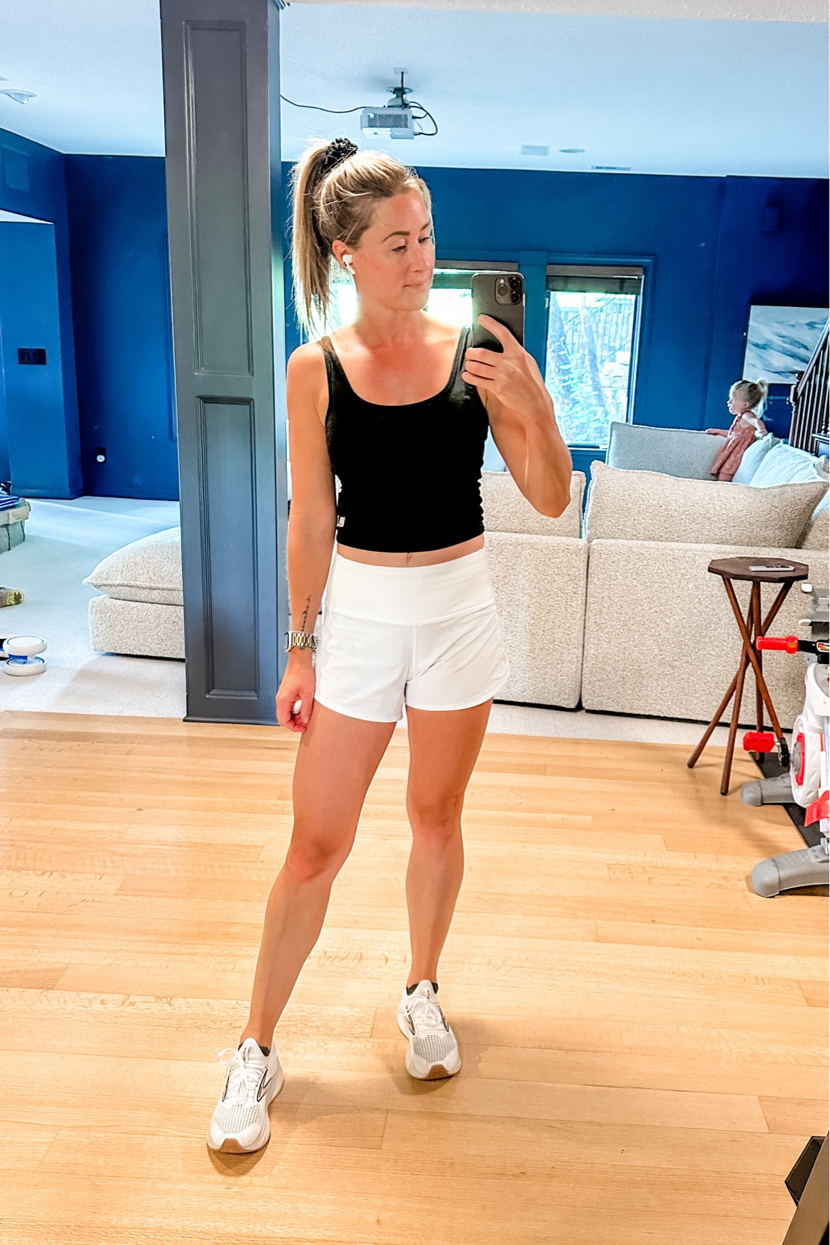 Had such a moment of gratitude this morning working out in this spot. I know having a home gym is a luxury and I appreciate the space I have to work on my health. Thanking God for this space that has worked for the last three years as the gym finishes up for me to use NEXT  week 👏🏼👏🏼👏🏼 

#LTKFitness #LTKActive #LTKFindsUnder100