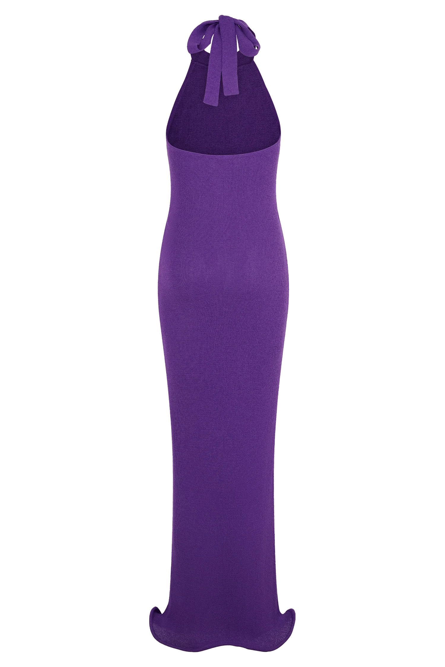 Melodie Halter Knit Maxi Dress - Purple | Meshki UK