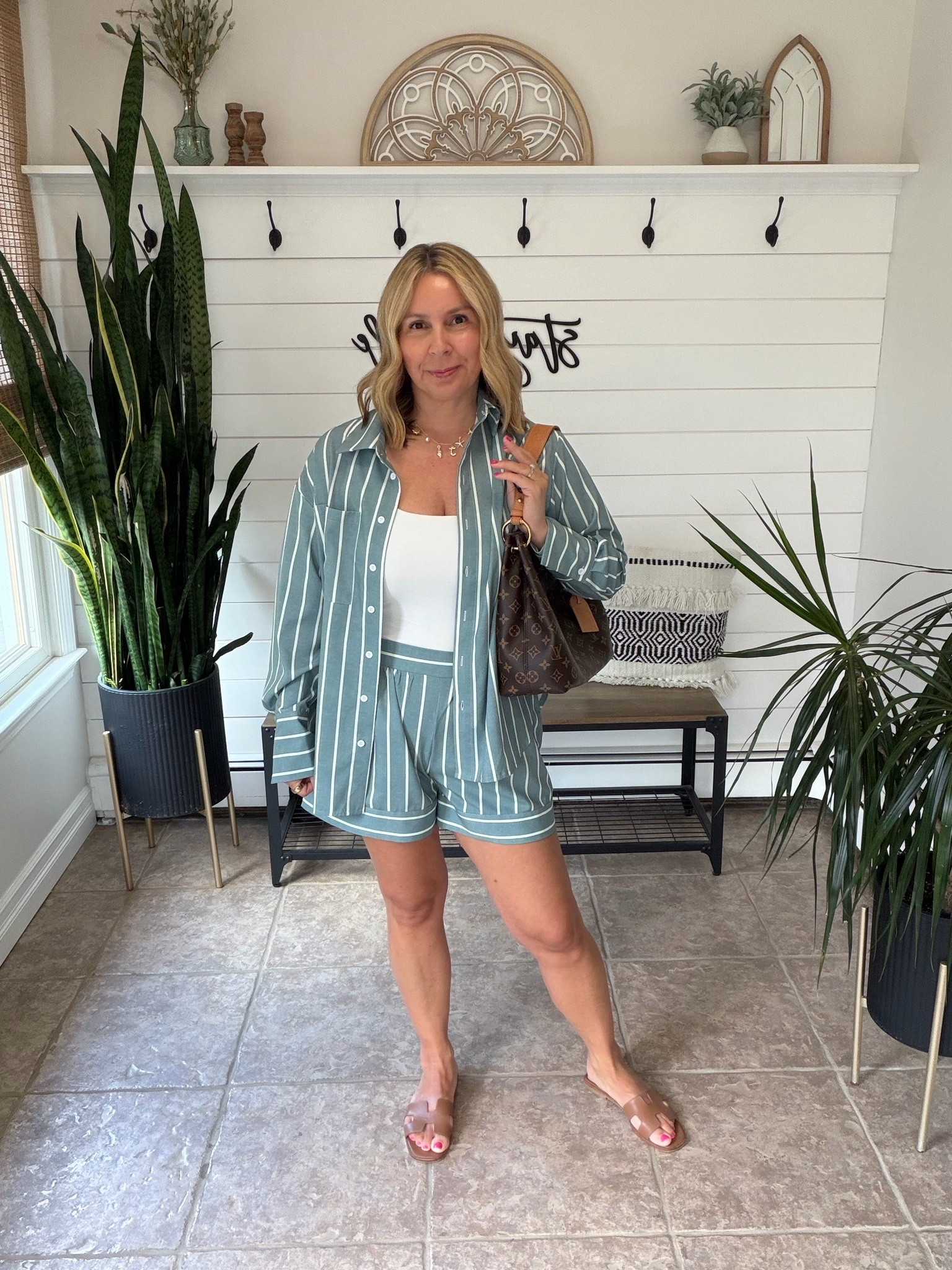 Summer 2 pc set im wearing a medium but could’ve even done a large. If you’re taller or have a long torso size up. You could dress this up or dress this down. Summer outfits

#LTKOver40 #LTKPetite #LTKootd