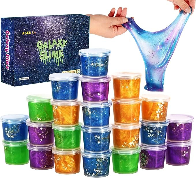 28 Packs Colorful Galaxy Slime, Stretchy & Non-Sticky,Idea Stocking Stuffers for Christmas,Party ... | Amazon (US)
