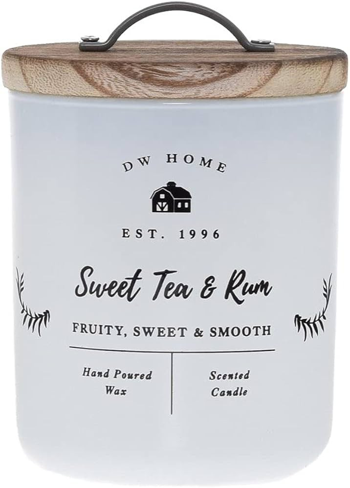 DW Home Hand Poured Richly Scented Sweet Tea & Rum Medium Single Wick Candle (8.5 oz) | Amazon (US)