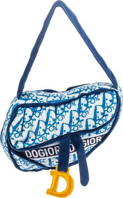 Haute Diggity Dog Dogior Saddle Bag Squeaky Plush Dog Toy, Blue | Chewy