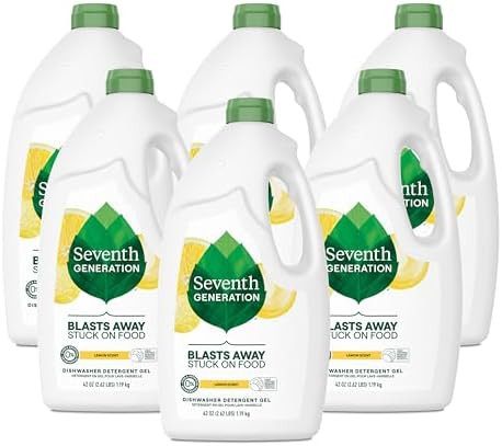 Seventh Generation Dishwasher Detergent Gel Liquid Soap Lemon Scent Dish Detergent 42 oz, Pack of... | Amazon (US)