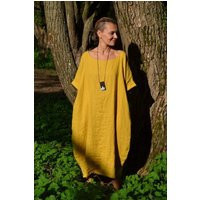 Boho Linen Dress.honey Yellow Color.plus Size Dress.more Color | Etsy (US)