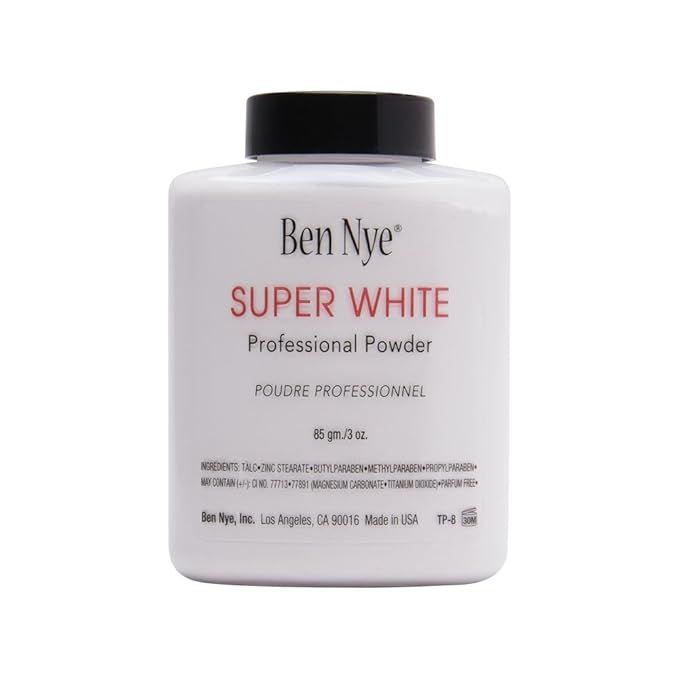 Ben Nye Super White Translucent Face Powder, 3 Oz Shaker Jar | Amazon (US)