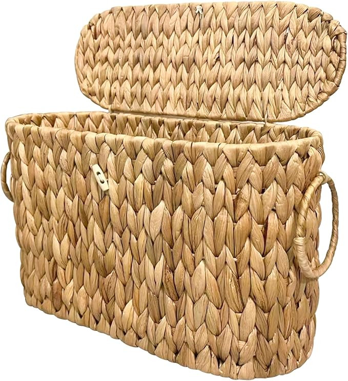 Toilet Paper Basket with Lid,Wicker Basket for Bathroom Organizers and Storage,Holds Up to 6 Mega... | Amazon (US)
