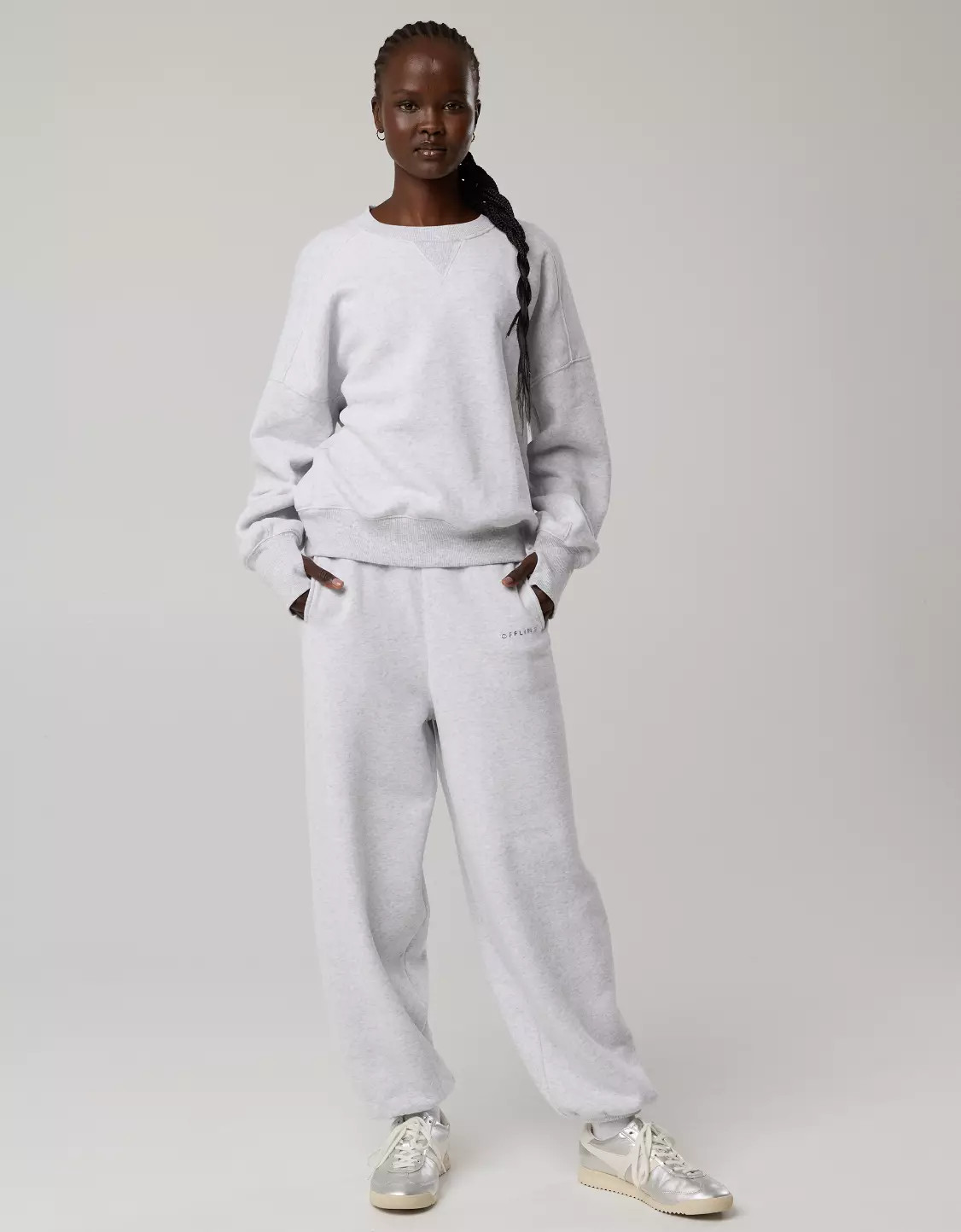 OFFLINE By Aerie Cloud Fleece Classic Crewneck Sweatshirt | Aerie