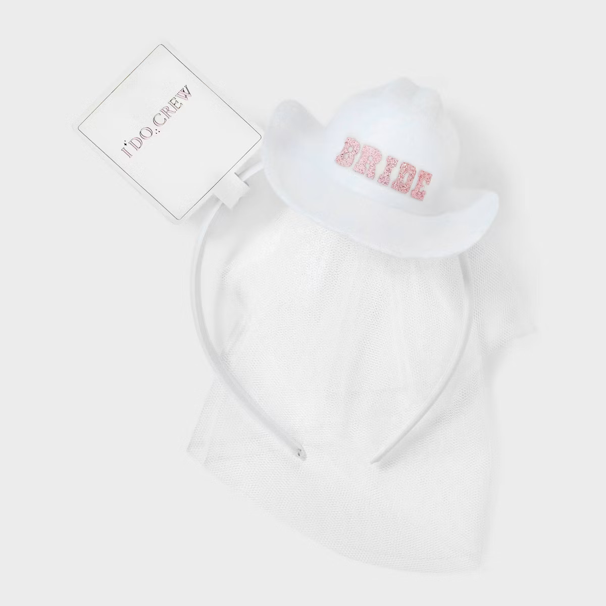 Bride Cowboy Hat Headband with Veil - White | Target