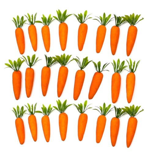 Art&Beauty 24pcs Artificial Carrots Mini Simulation Carrots Realistic Fake Carrot Lifelike Simulation Vegetables for Home Farm Party Table DIY Crafts Decorations | Amazon (US)
