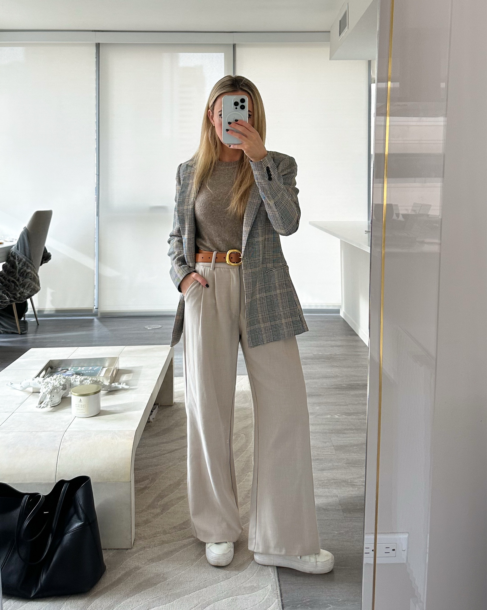 workwear outfit: professional & comfortable featuring blazer and sneakers comb- perfect for walking to work or catching the train 



ootd style fashion, trouser, petite pants, plaid blazer, Madewell belt, Abercrombie outfit, 

#LTKWorkwear #LTKFindsUnder100 #LTKPetite