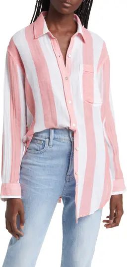 Jaylin Stripe Cotton Tunic Shirt | Nordstrom