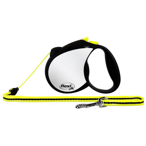 Flexi Black & Neon Yellow Reflective Retractable Dog Leash | Bed Bath & Beyond