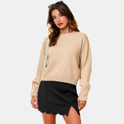 Women's Beige Sweater - Cupshe-S-Beige | Target