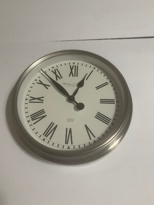 Sterling & Noble Large Wall Clock Metal Look Frame Oversized Excellent Cond | eBay US
