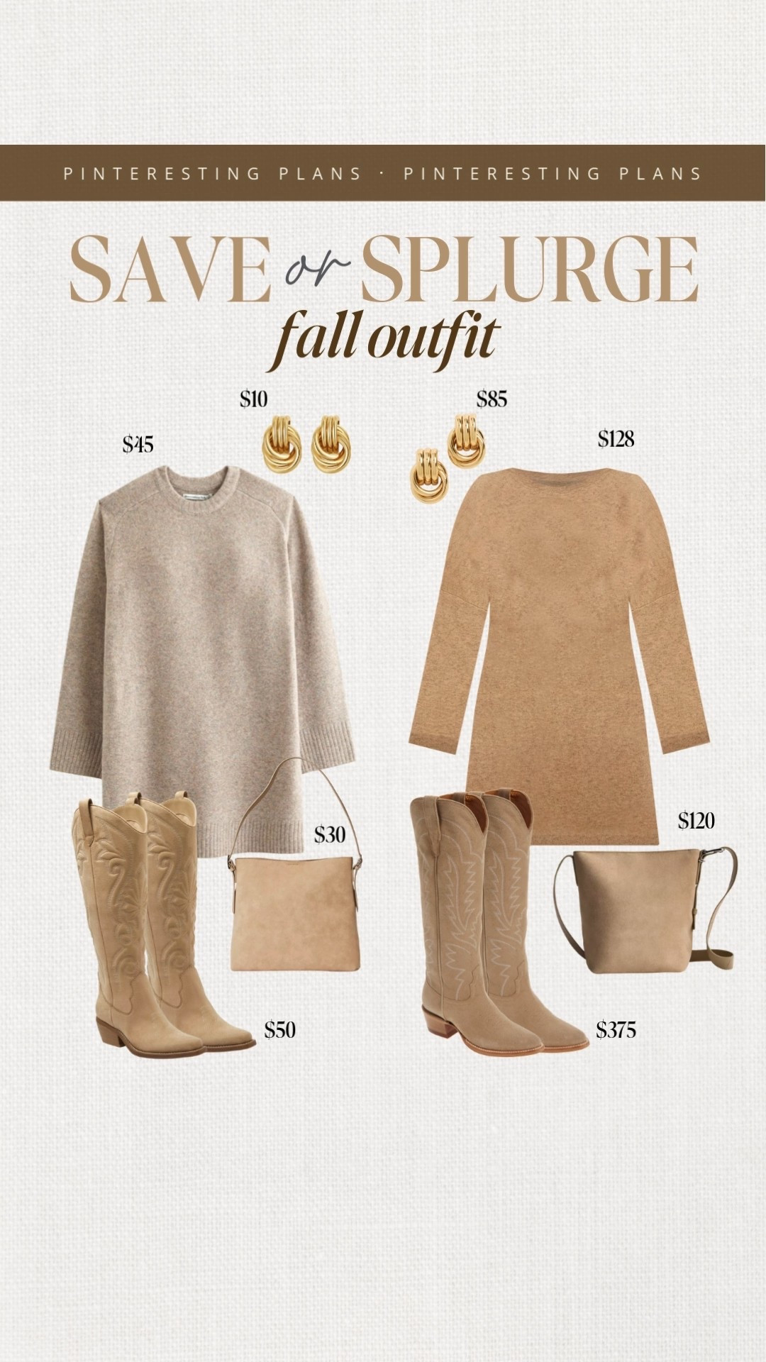 Save or splurge fall outfit idea 🙌🏻🙌🏻

Sweater dress, western boots, earrings, purse bags, fall fashion, fall transition outfit, fall fashionn

#LTKSeasonal #LTKStyleTip #LTKShoeCrush