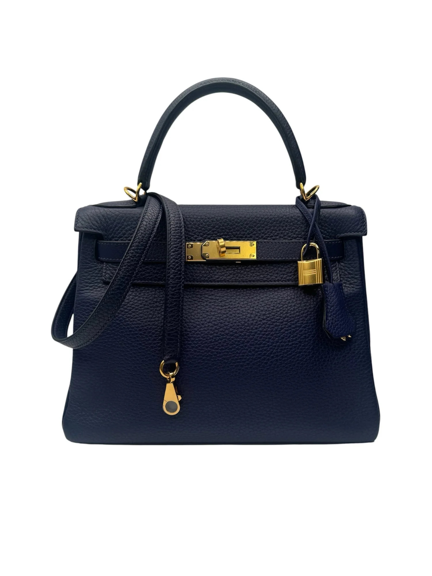 Hermès Togo Leather Kelly 28 - Blue Handle Bags, Handbags - HER846795 | The RealReal | The RealReal