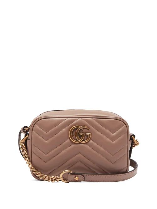 Gucci - GG Marmont Mini Quilted-leather Cross-body Bag - Womens - Nude | Matches (US)