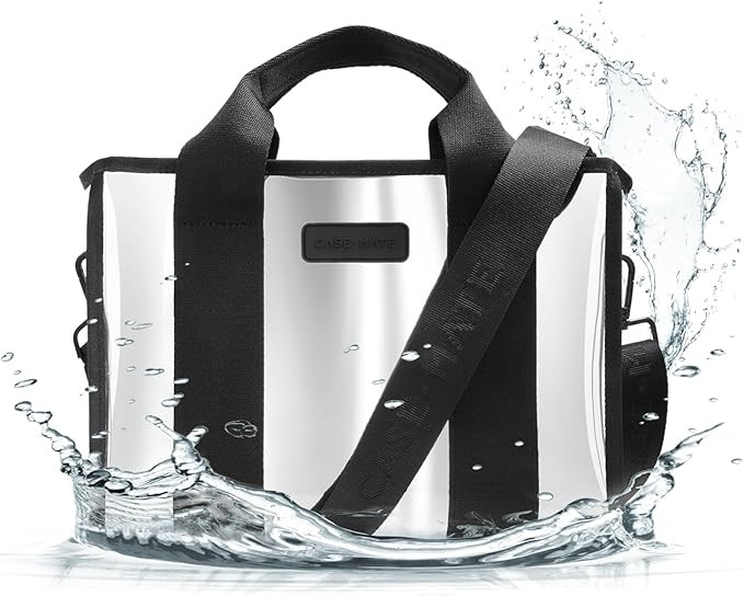 Case-Mate Silver Chrome Small Beach Tote - Lightweight Beach Bag with Crossbody Strap for Women -... | Amazon (US)