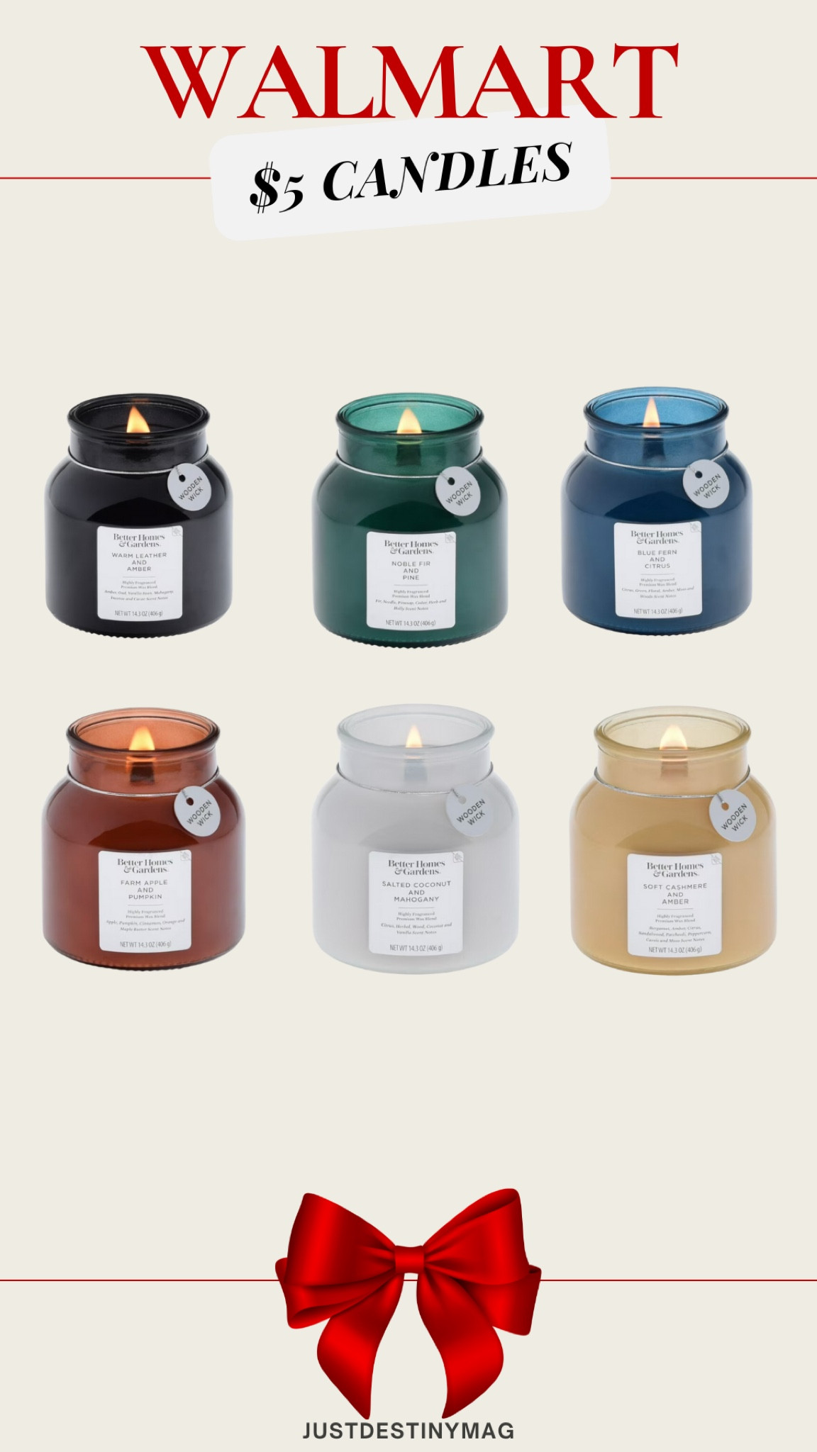 $5 gift idea! These beautiful candles from Walmart are perfect! Teachers, neighbors, colleagues and coworkers! 

Walmart Deals, Walmart Gifts 