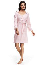 Women's Hooded Knee Length Robe-Ivory,3X | Lands' End (US)