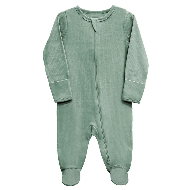 Wonder Nation Unisex Baby Zip Front Sleep N Play Pajamas, Preemie-6/9 Months | Walmart (US)