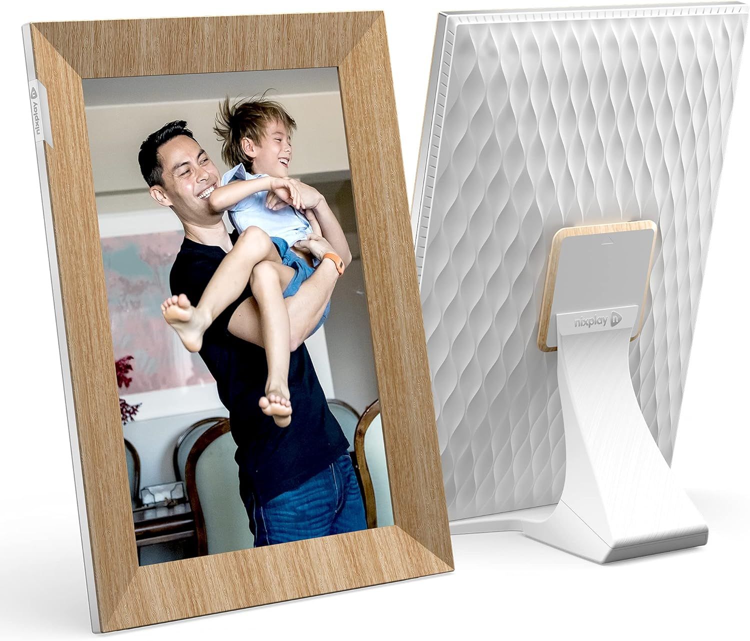 Nixplay 10.1 inch Touch Screen Digital Picture Frame with WiFi (W10K) - Wood Effect - Share Photo... | Amazon (US)