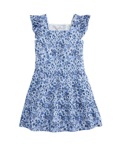 OUTLET Girls' Among The Flowers Ruffle Sleeve Dress | vineyard vines