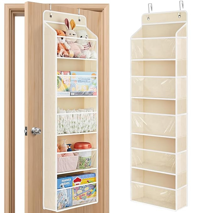 JARLINK Toy Stuffed Animal Storage, Over The Door Organizer W/Clear View Windows, 44lb Load, Baby... | Amazon (US)