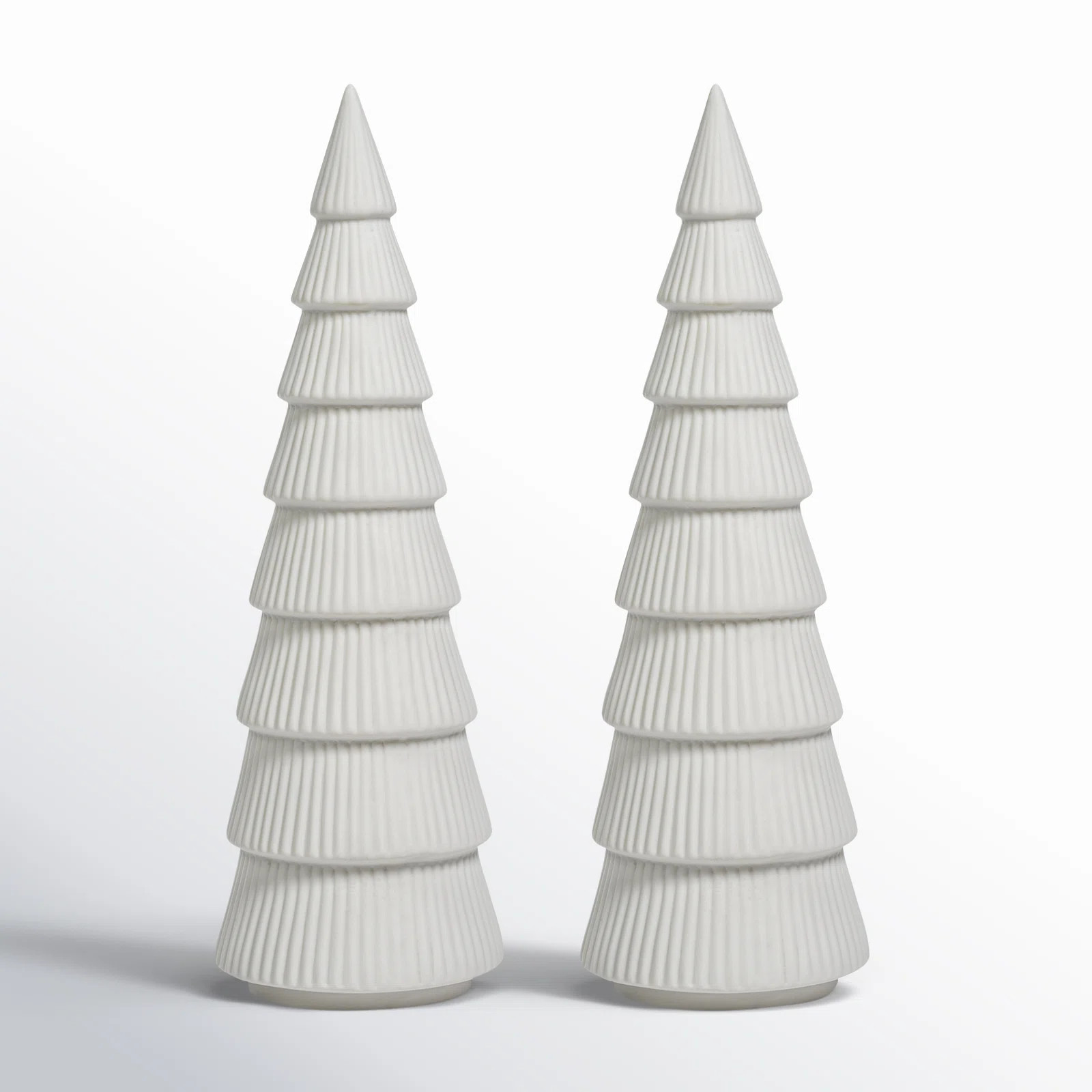 Modern Glazed Tabletop Christmas Tree Sculpture (Set of 2) (Set of 2) | AllModern