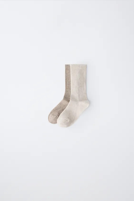 LOT DE DEUX CHAUSSETTES MI-HAUTES | Zara FR