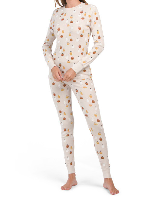 Ribbed Pumpkin Pj Set | TJ Maxx