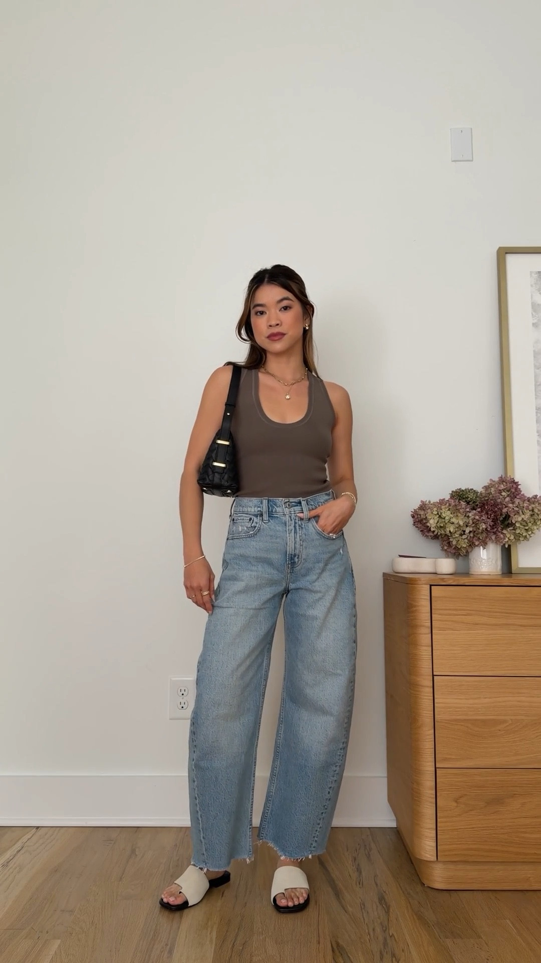 Sizing info:
•Tank size XS in Tarmac
•Jeans size 24 short in the color light

petite fashion, get dressed with me, outfit inspiration, ootd, nashville outfit, Nashville influencer, petite style, vacation style, casual outfits, mom style, petite pants, spring outfits, spring outfit info, spring pants, spring outfit idea, spring top, spring bag, spring tank, spring shoes, spring jeans, brown tank, summer tank, racerback tank 
 
@OAK + FORT 
 

#LTKPetite #LTKootd #LTKSeasonal